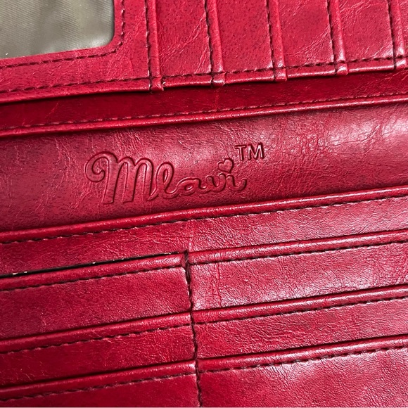 Mlavi Vegan Leather Boho Floral Flat Wallet - Picture 4 of 7